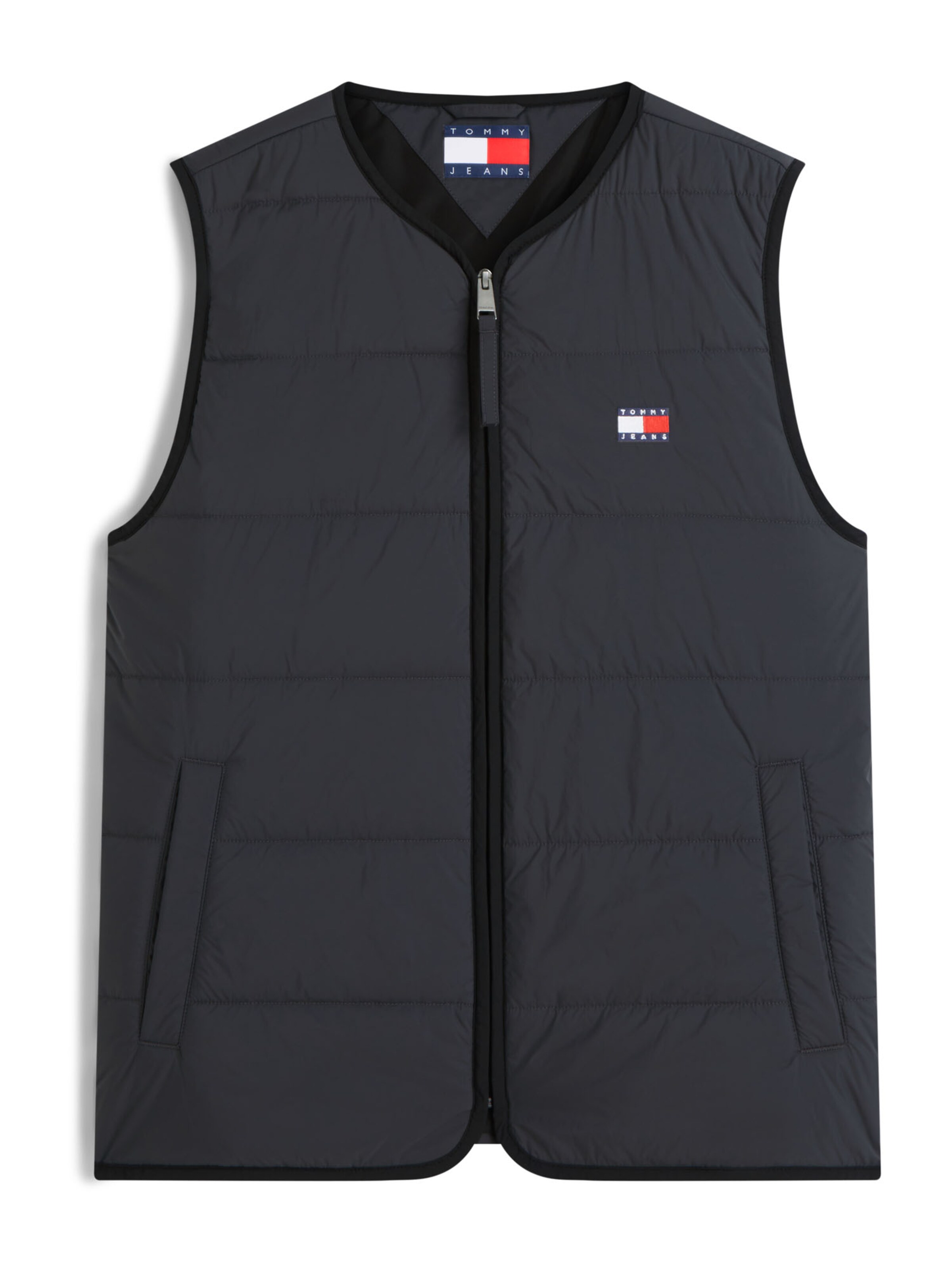 Tommy Jeans Bodywarmer 'HERITAGE' in Grijs: voorkant