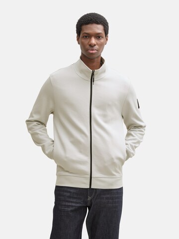 TOM TAILOR DENIM Sweat jacket in Grey: front