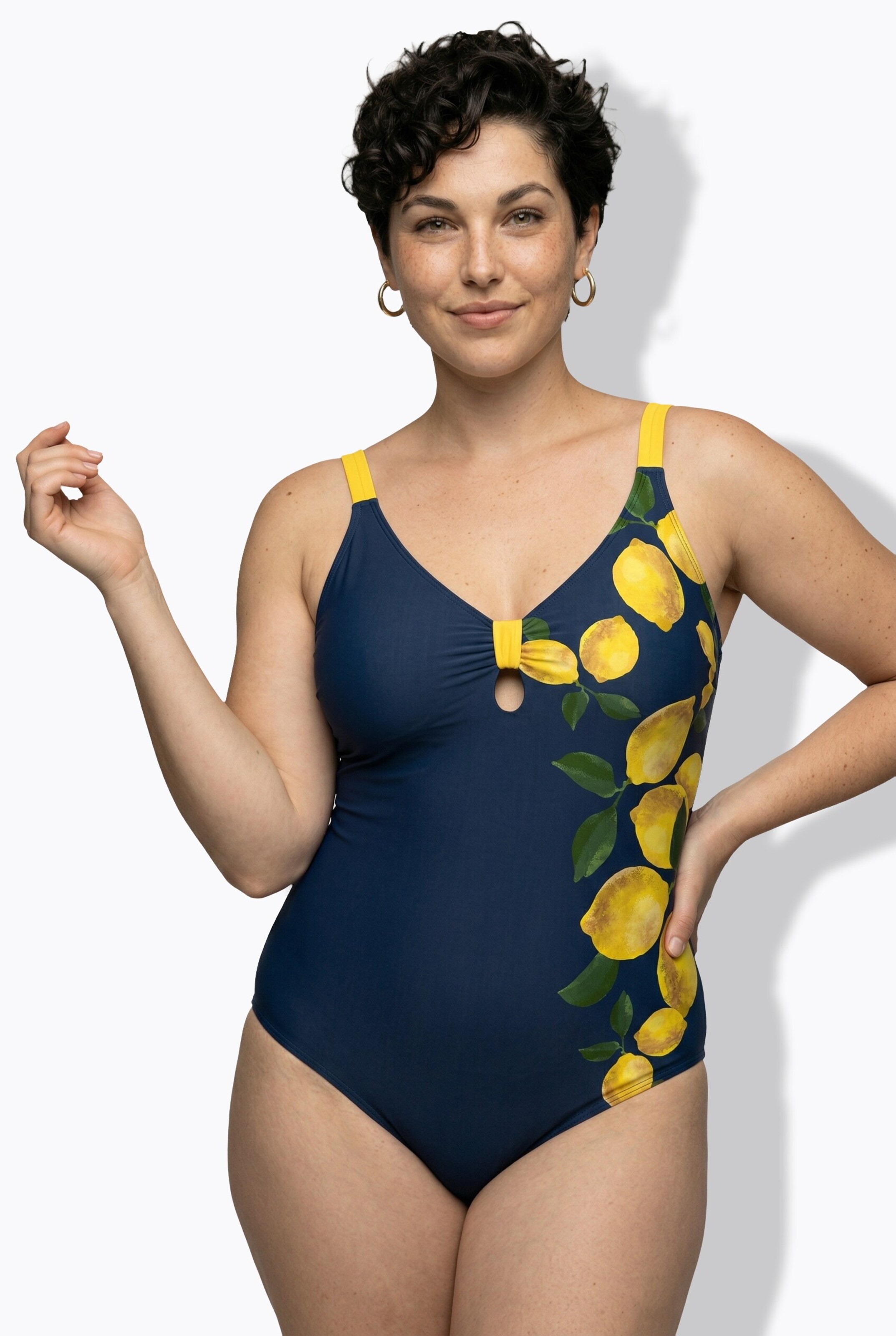 Ulla Popken Klassiek Badpak in Blauw