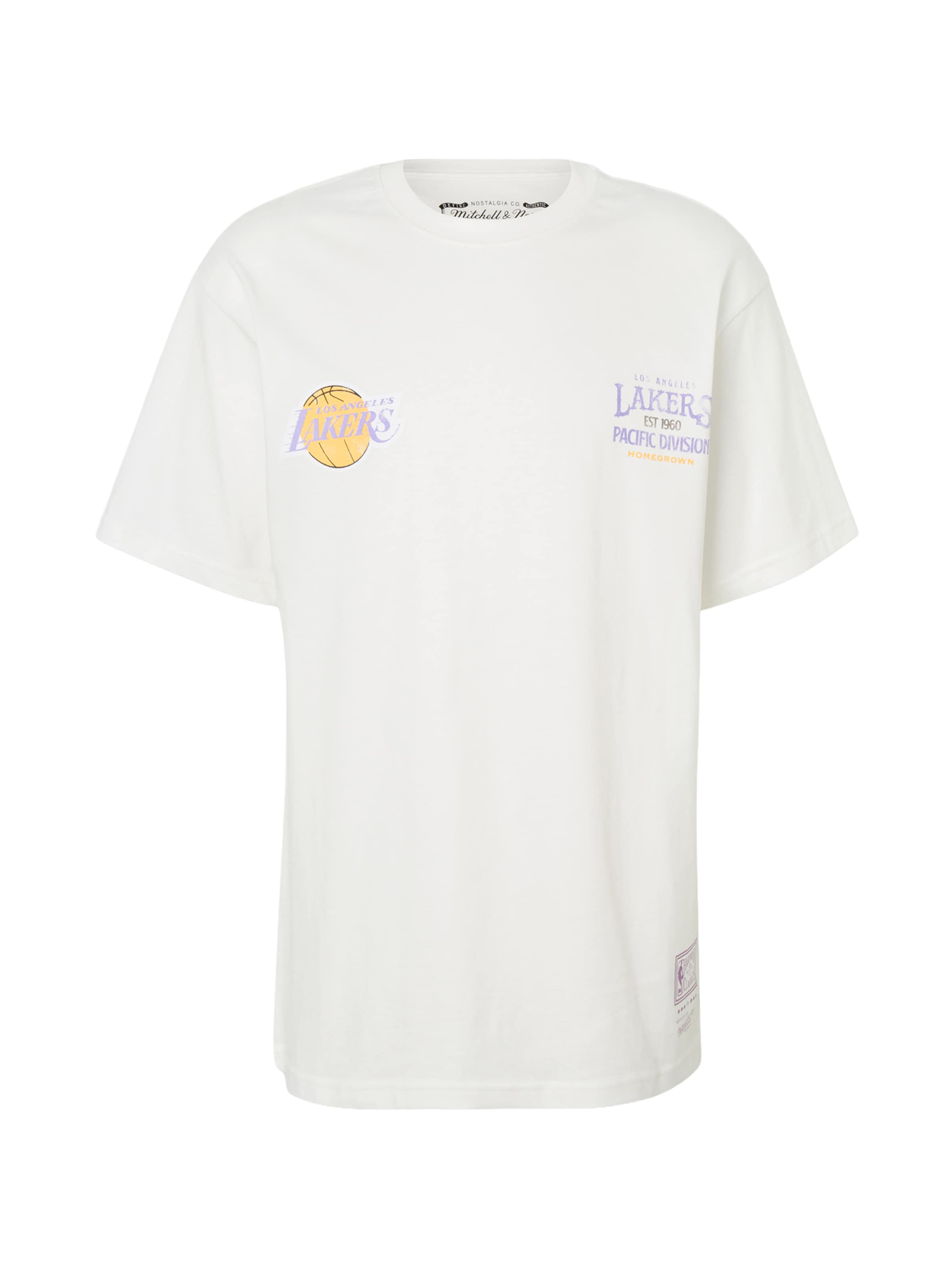 T-Shirt 'NBA FULL COURT LAKERS' Mitchell & Ness en blanc : devant
