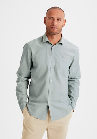 H.I.S Regular fit Button Up Shirt in Green: front