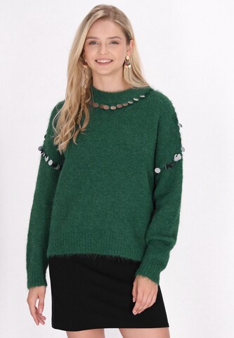 Pull-over IZIA en vert : devant
