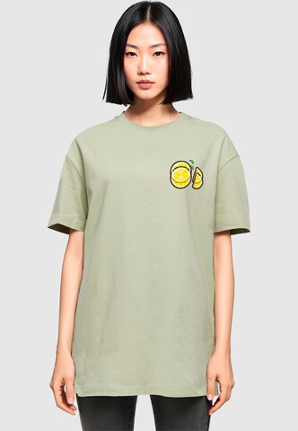 Merchcode Oversized Shirt 'Lemon Party' in Green: front