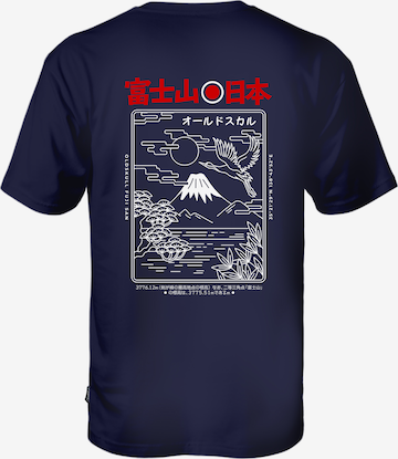 Oldskull T-Shirt in Blau: Vorderseite