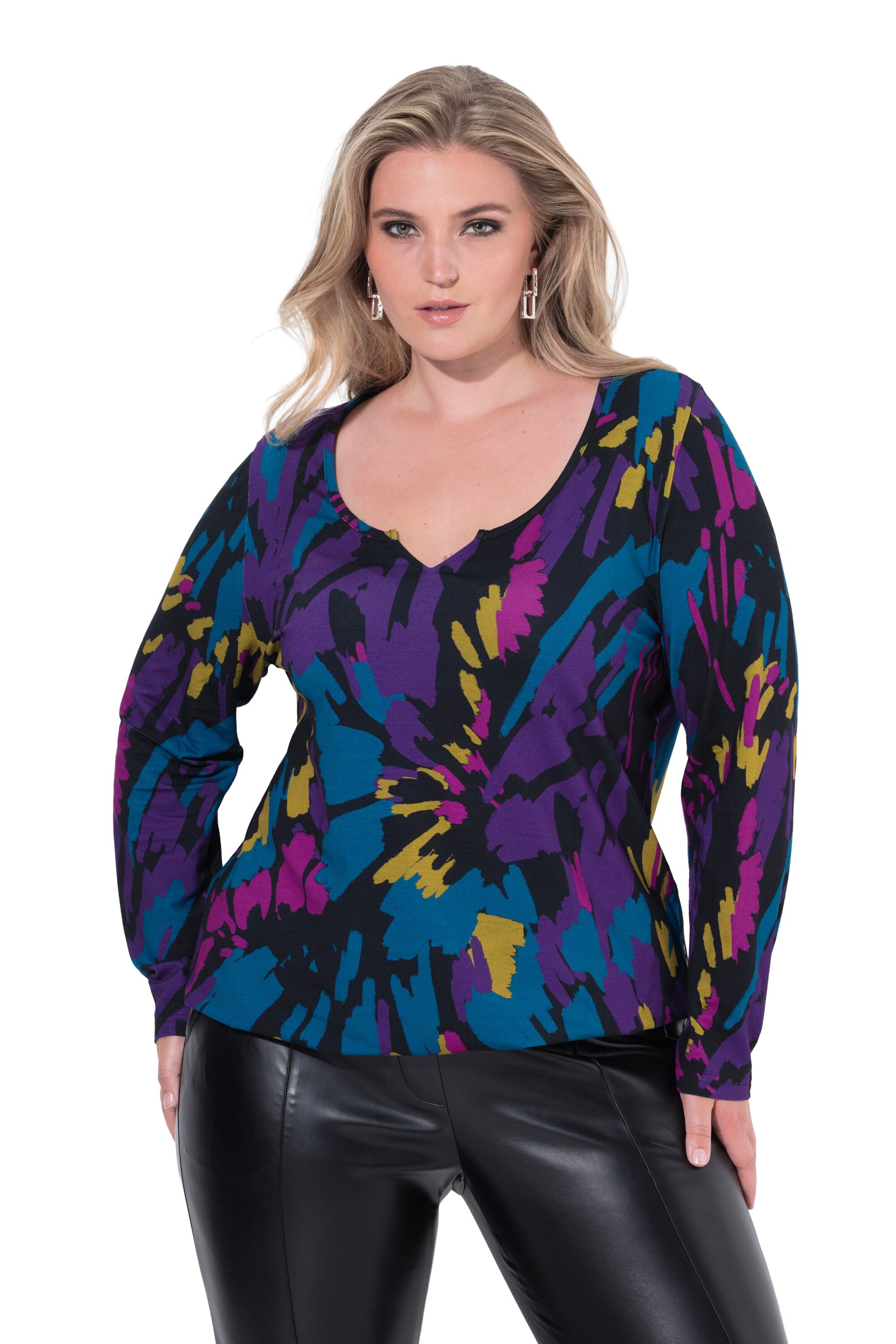 Ulla Popken Shirt in Zwart: voorkant