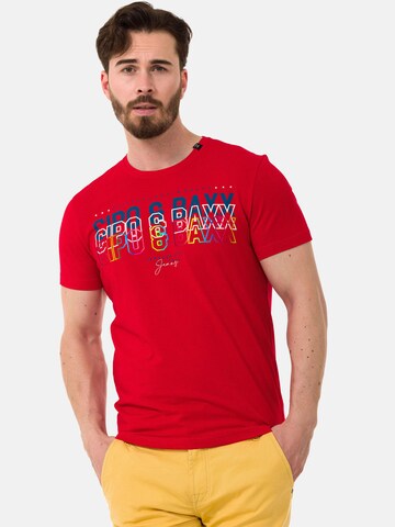 T-Shirt CIPO & BAXX en rouge : devant