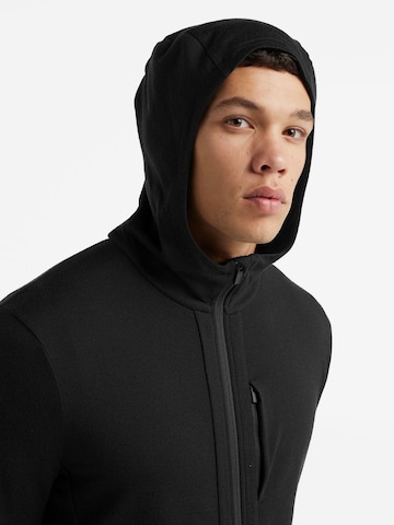 ICEBREAKER Athletic Zip-Up Hoodie 'Quantum III' in Black