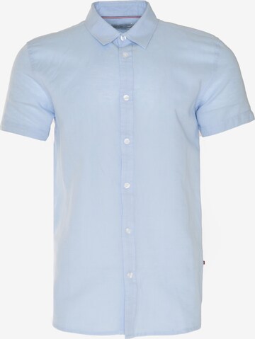 BIG STAR Regular fit Button Up Shirt 'LINANOS' in Blue: front