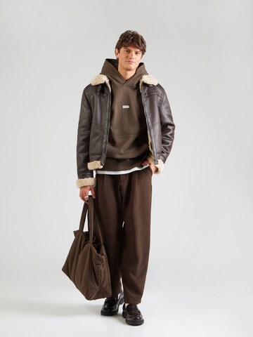 HUGOSweater majica 'Nazardo' - smeđa boja