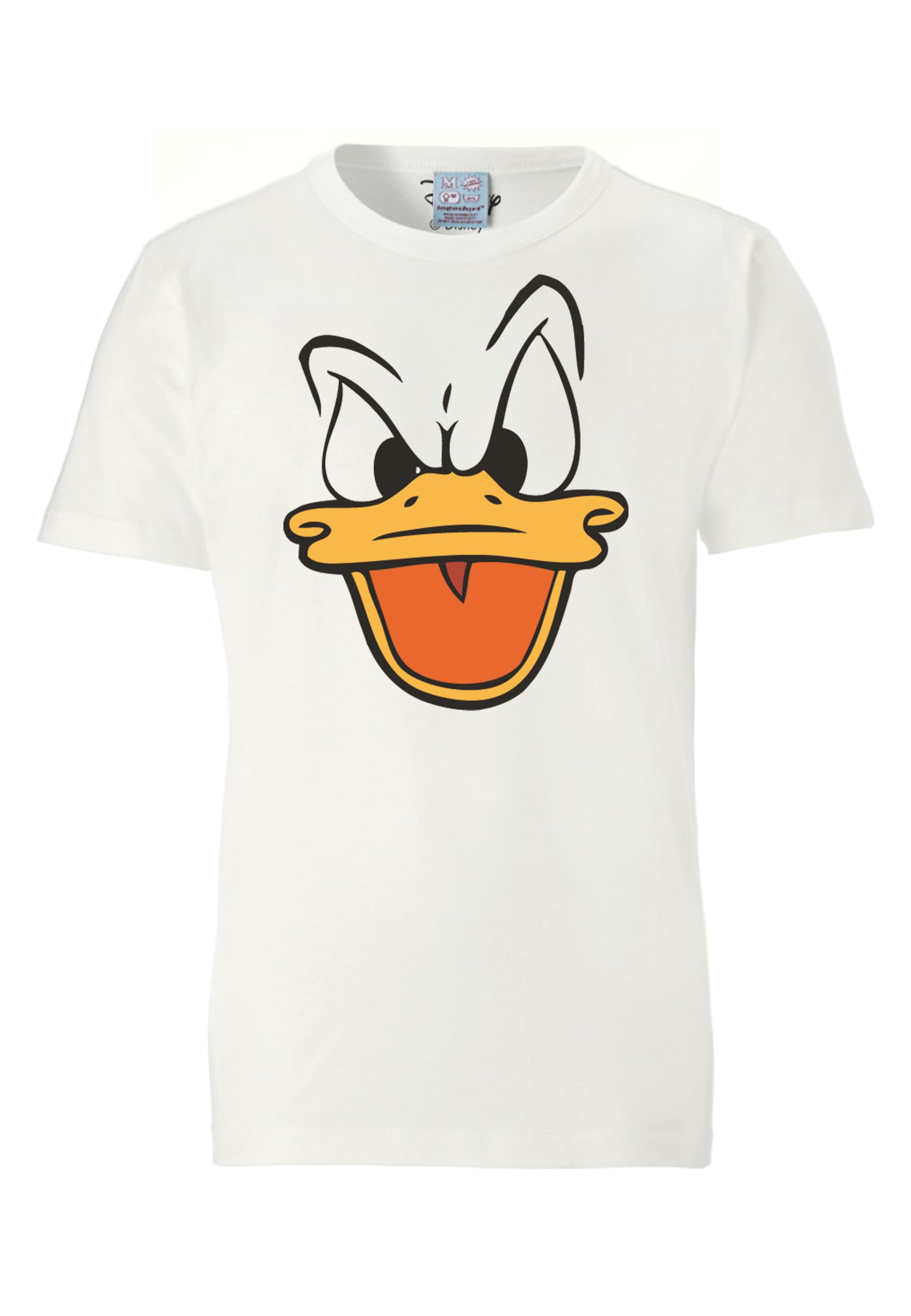 LOGOSHIRT Shirt 'Donald Duck' in White: front