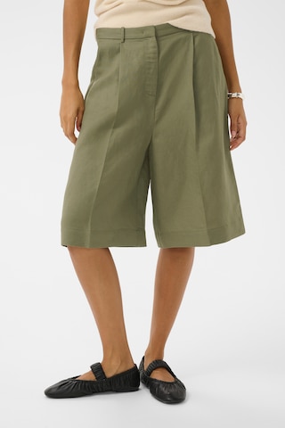Regular Pantalon à plis 'SLRagna Malika' SOAKED IN LUXURY en vert : devant