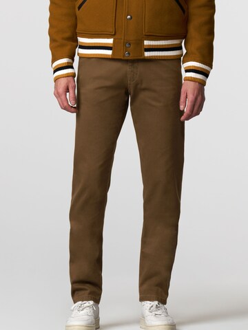 MEYER Slim fit Chino Pants 'Dublin' in Brown: front
