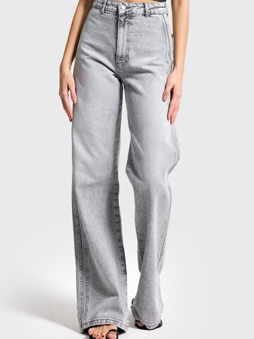 IT'S BASIC Loosefit Jeans 'Loose Mid Rise Jeans' in Grijs: voorkant