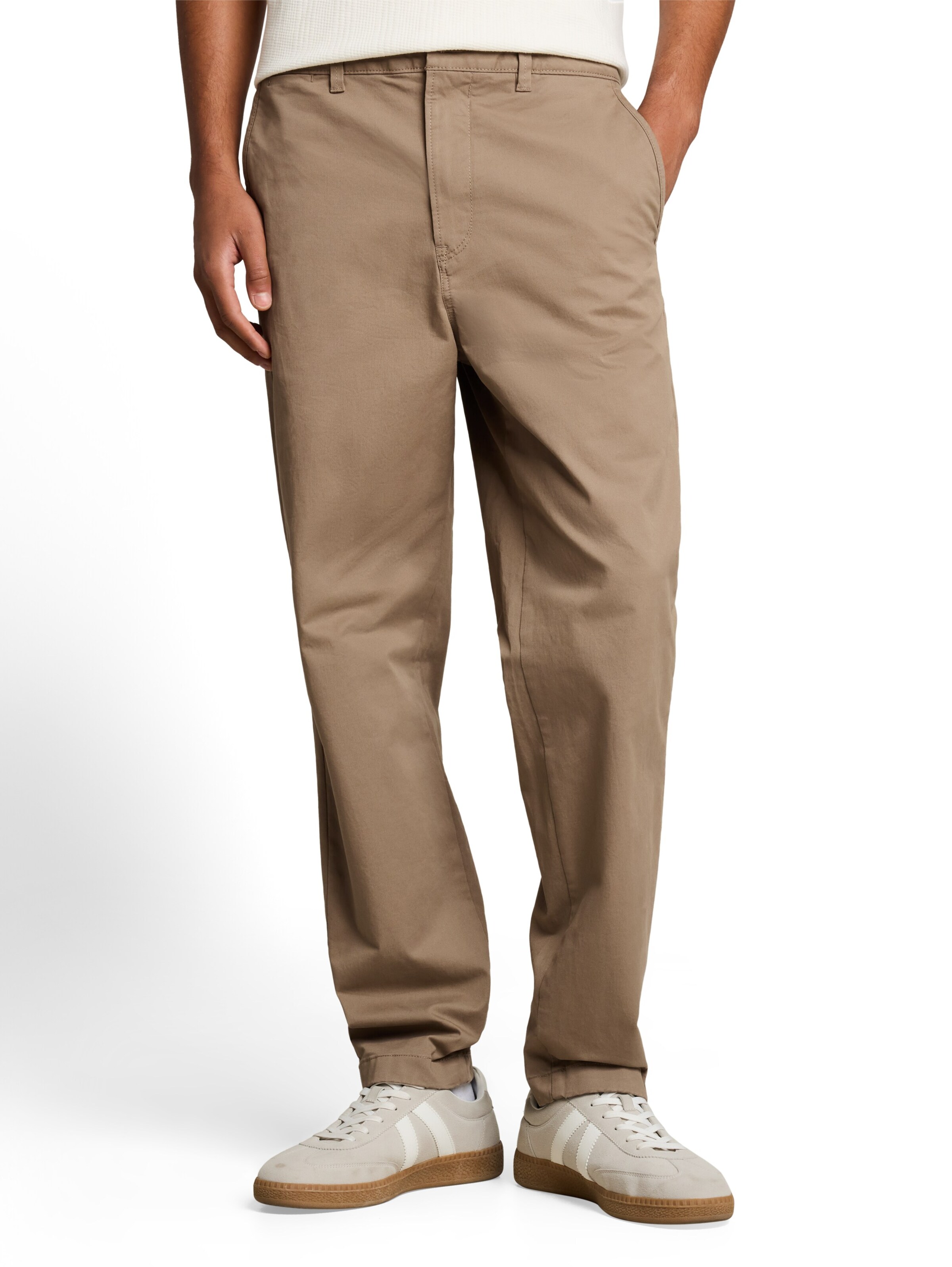 Loosefit Pantalon chino TOM TAILOR DENIM en marron : devant