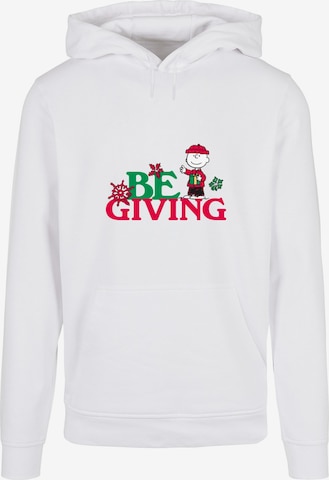 Merchcode Sweatshirt 'Peanuts Be Giving' in Wit: voorkant