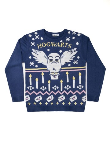 Harry Potter Pullover 'Weihnachtspullover Hedwig Eule'‌‌‌‌‌‌‌‌ in Blau