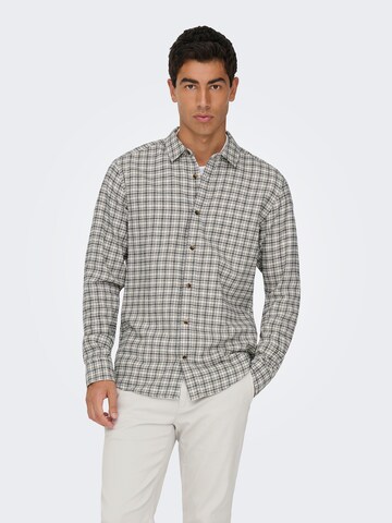 Slim fit Cămașă 'ONSGudmund' de la Only & Sons pe alb: față
