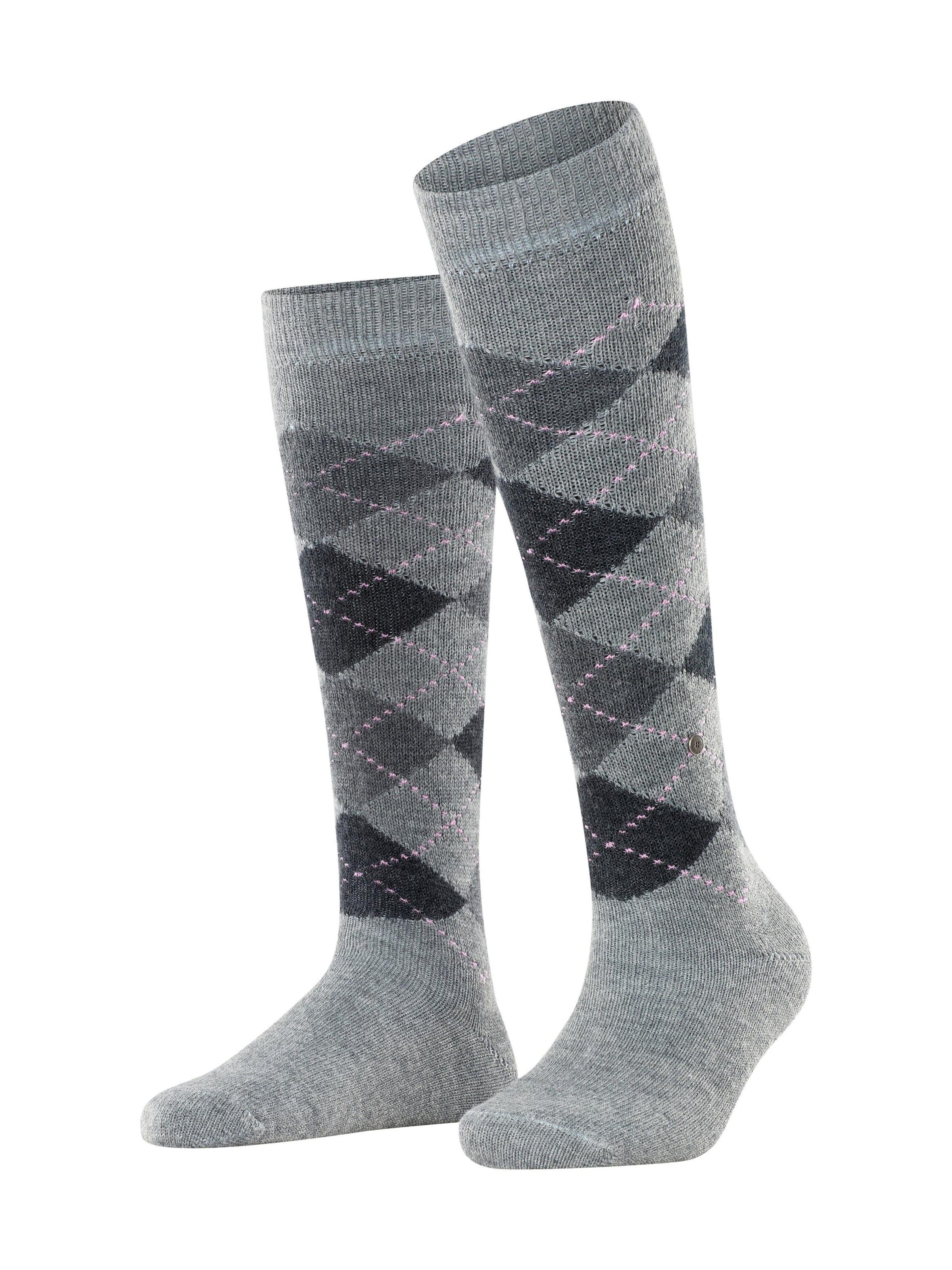 BURLINGTON Over the Knee Socks 'Whitby' in Grey: front