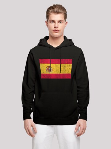 F4NT4STIC Sweatshirt 'Spain Spanien Flagge distressed' in Schwarz: Vorderseite