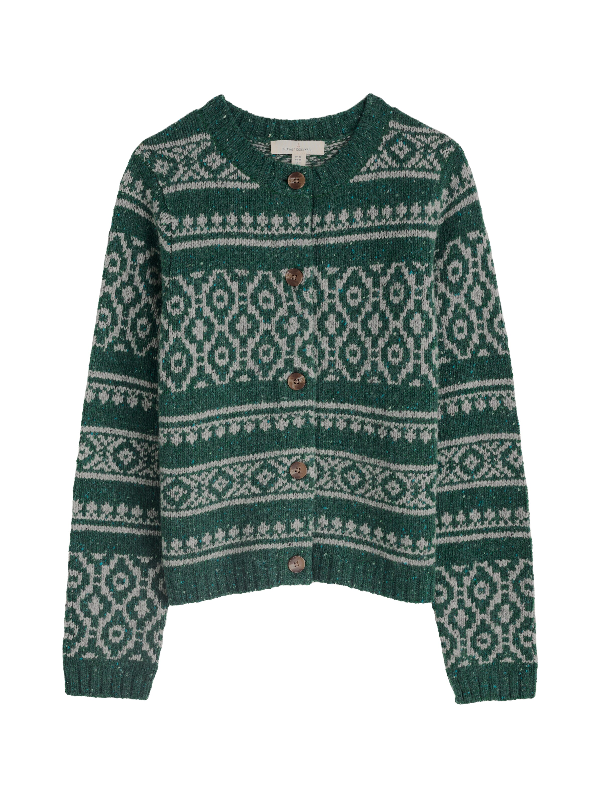 Seasalt Cornwall Cardigan 'Castwork' i grøn: forside