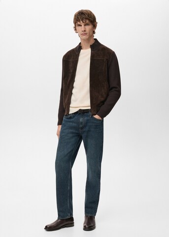 MANGO MAN Strickjacke 'Pecora' in Braun