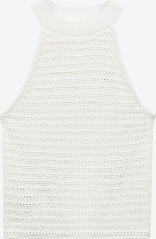 MANGO Knitted Top 'SANT' in White: front