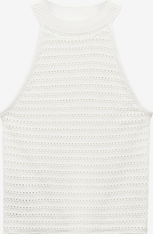 MANGO Knitted Top 'SANT' in White: front