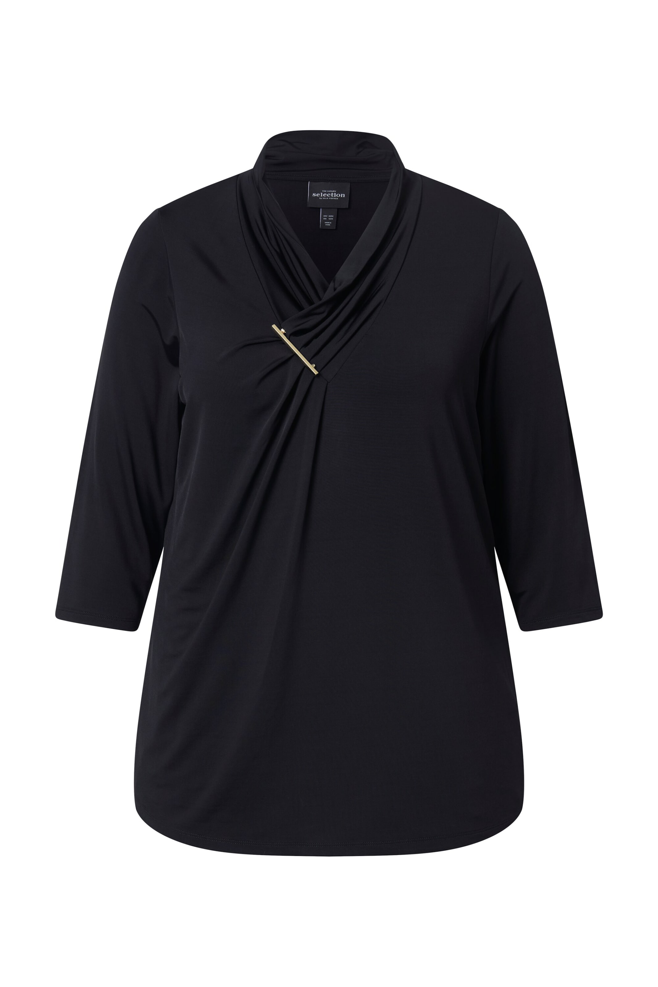 Ulla Popken Shirt in Zwart: voorkant