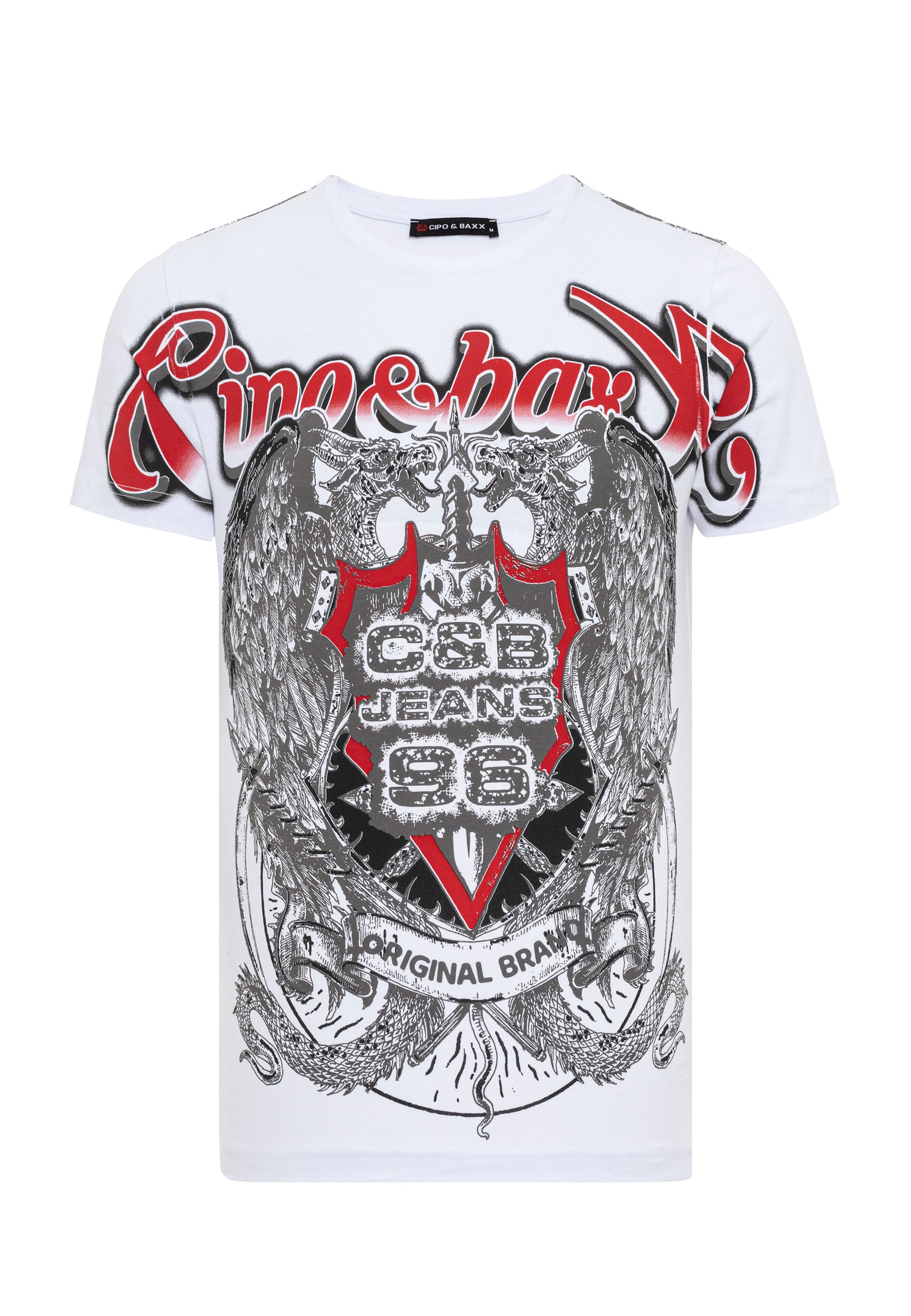 CIPO & BAXX Shirt in Grey / Red / White, Item view