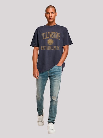 T-Shirt 'US National Parks Yellowstone Wyoming' F4NT4STIC en bleu
