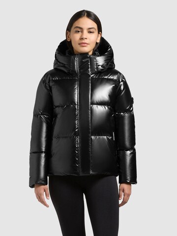 khujo Winterjas 'Devina3 Shiny' in Zwart: voorkant