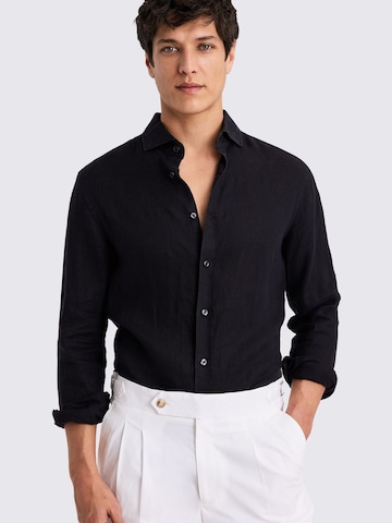 Next Regular fit Srajca | črna barva: sprednja stran