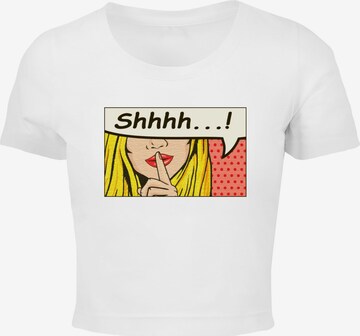 Merchcode T-Shirt 'Silent Sign Comic' in Weiß: predná strana