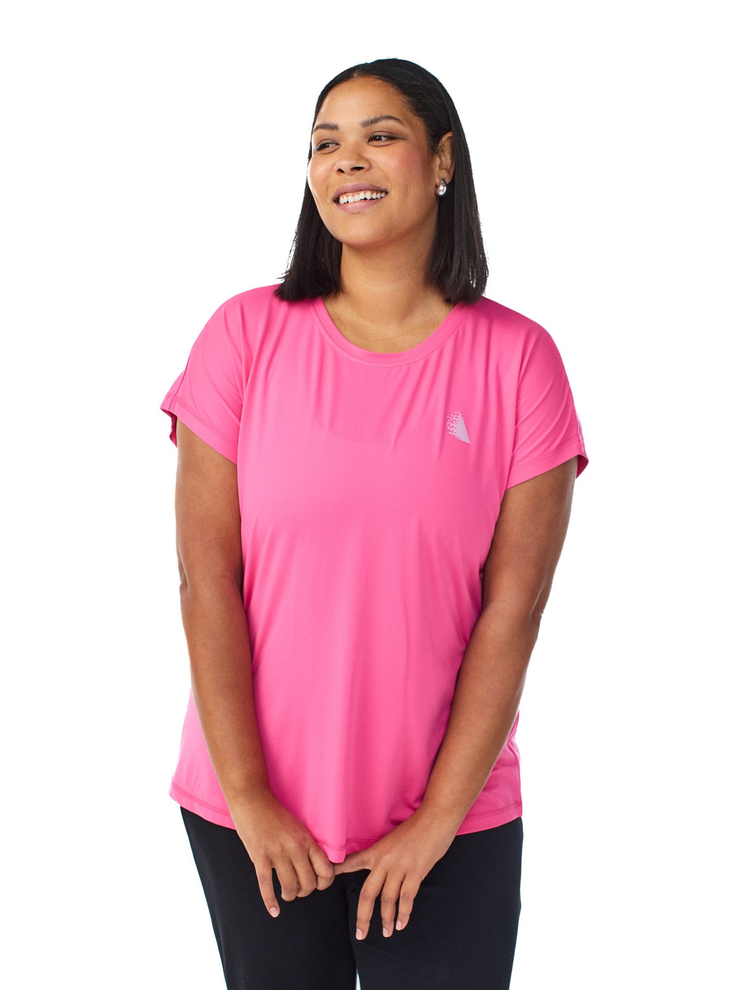 Zizzi T-Shirt 'ABASIC' in Pink: Vorderseite