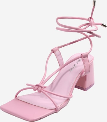 Public Desire Strap Sandals 'ALOHA' in Pink: front