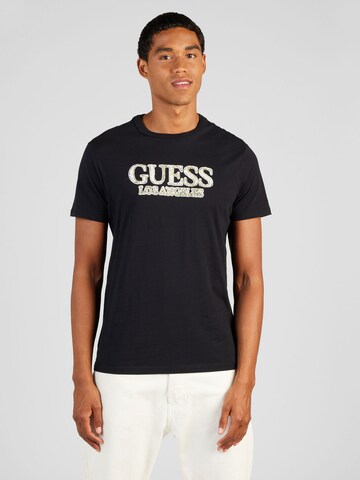 GUESS - Camiseta 'LOS ANGELES' en negro: frente