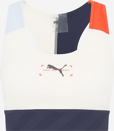 PUMA Soutien-gorge de sport en bleu pastel / graphite / orange / blanc, Vue avec produit