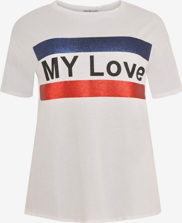 Yoek Shirt 'Love' in Wit: voorkant