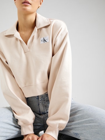 Calvin Klein Jeans Sweatshirt in Beige