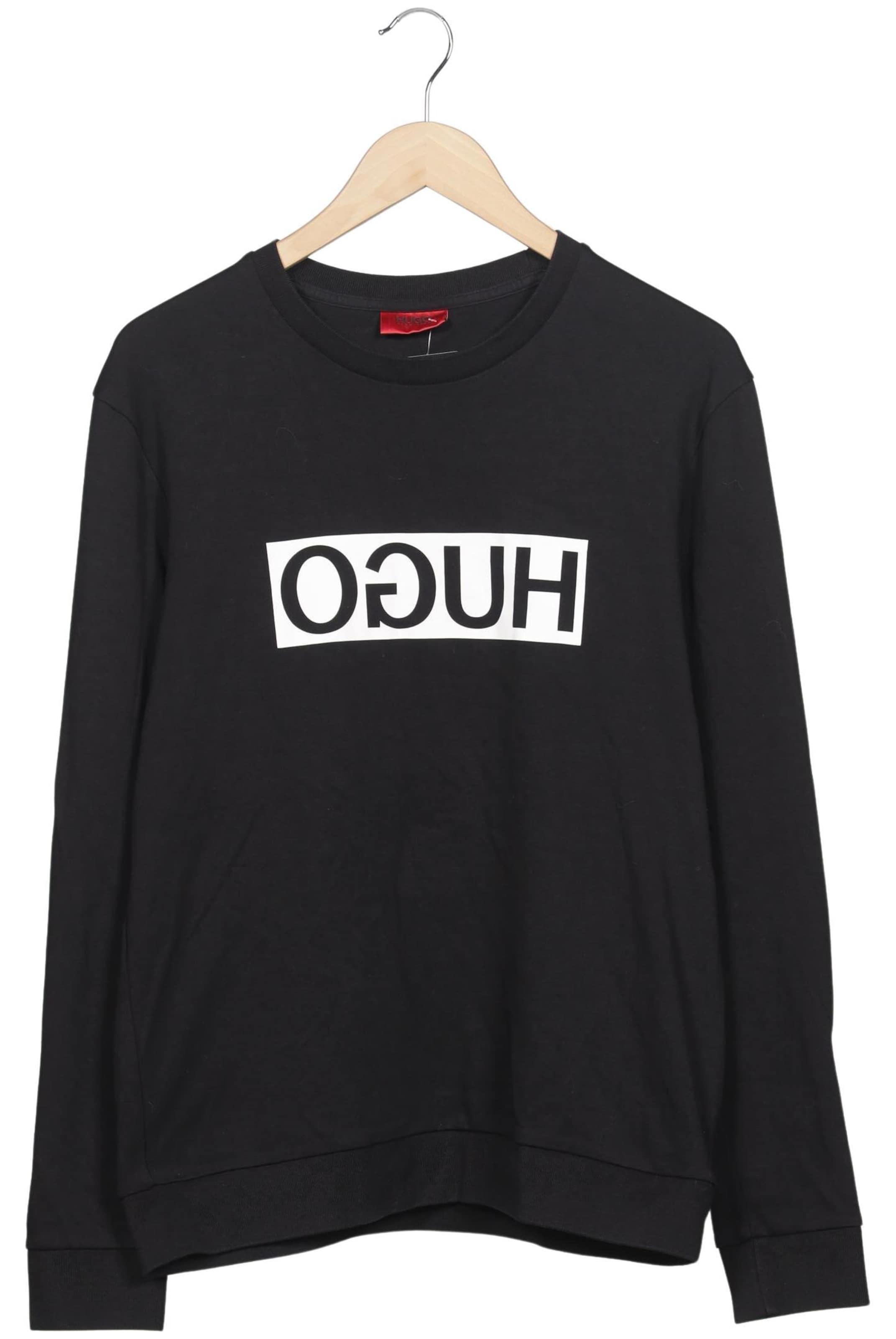 HUGO Sweatshirt & Zip-Up Hoodie in L in Black: front