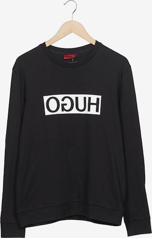 HUGO Sweatshirt & Zip-Up Hoodie in L in Black: front