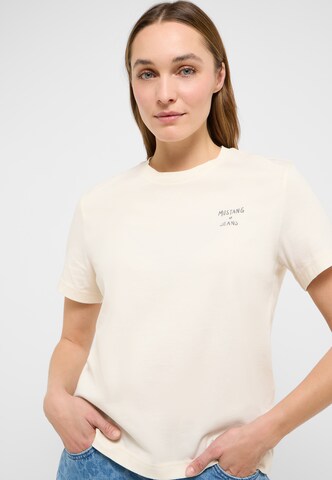 MUSTANG T-Shirt 'Floris' in Beige