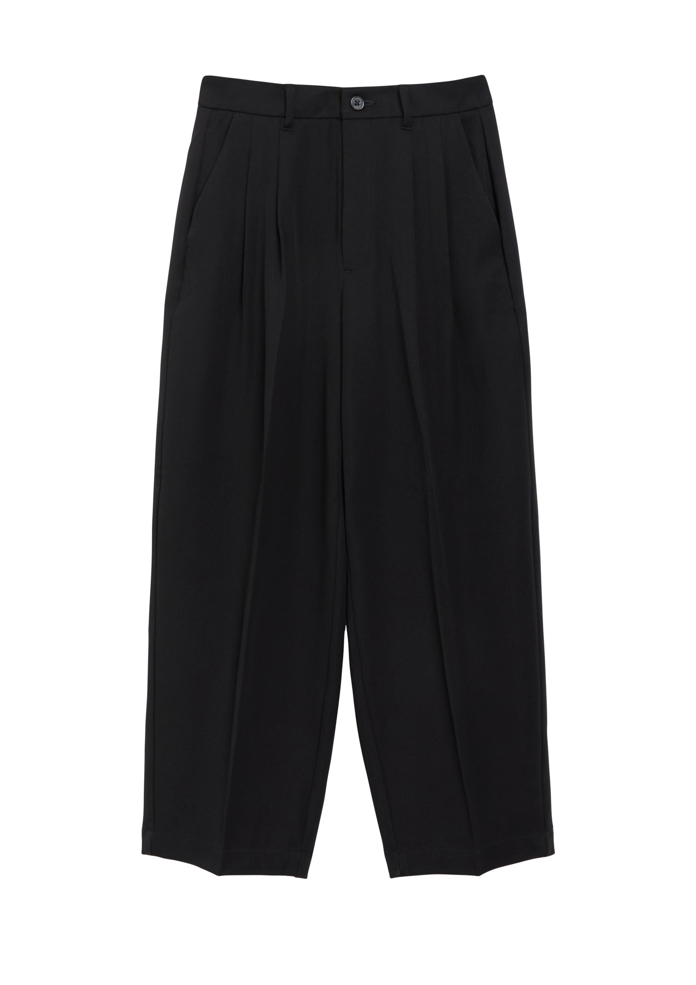 s.Oliver Pleat-front trousers in Black: front