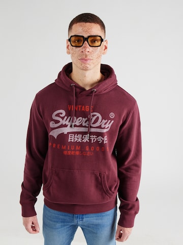 Superdry Суичър 'Duo Classic' в червено: отпред