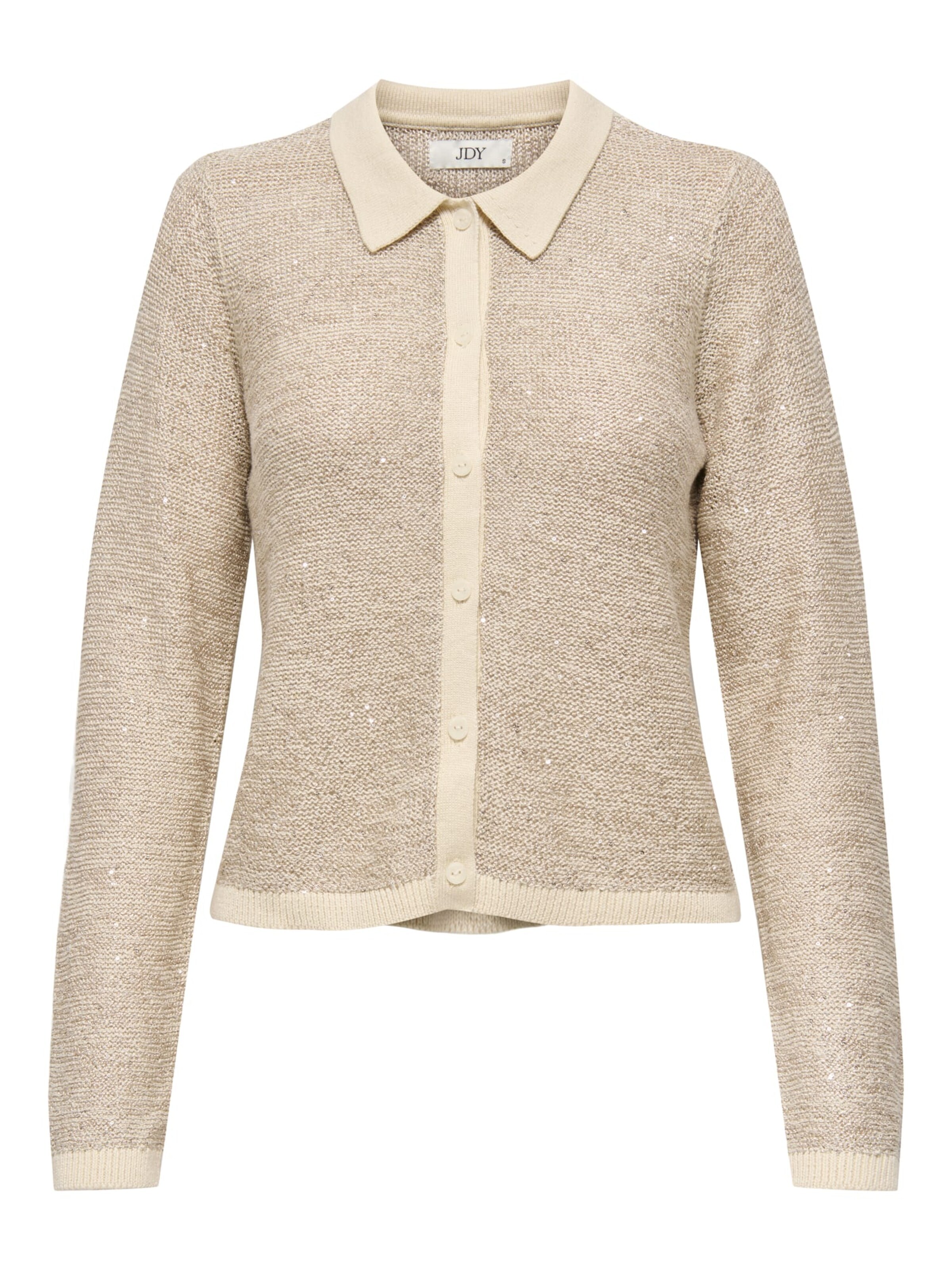 Jaqueline de Yong Knit cardigan 'Mia' in Beige: front