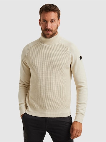 PME Legend Pullover 'Turtleneck pullover with texture' i hvid: forside