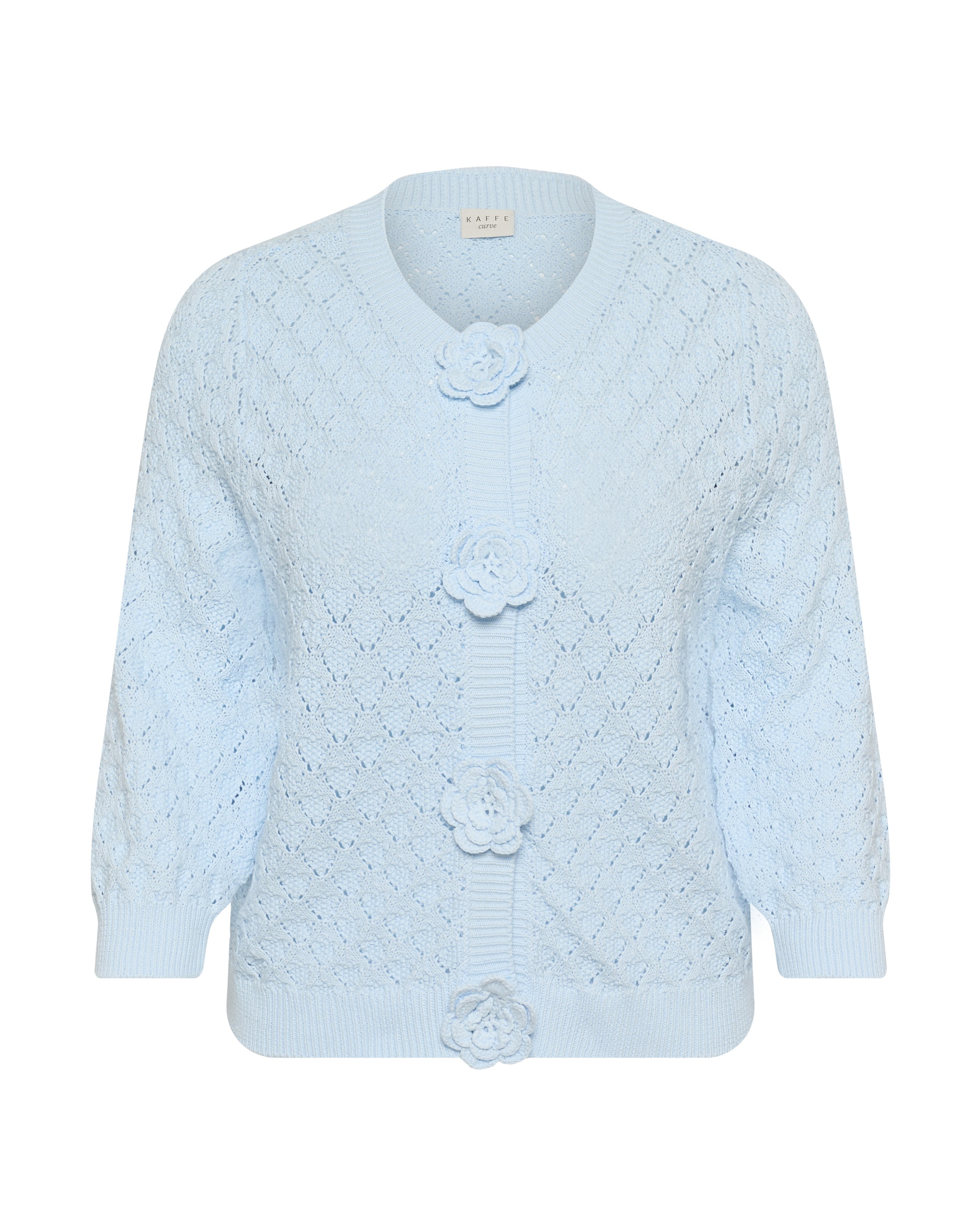 KAFFE CURVE Strickjacke 'KCkathrina' in Blau: Vorderseite