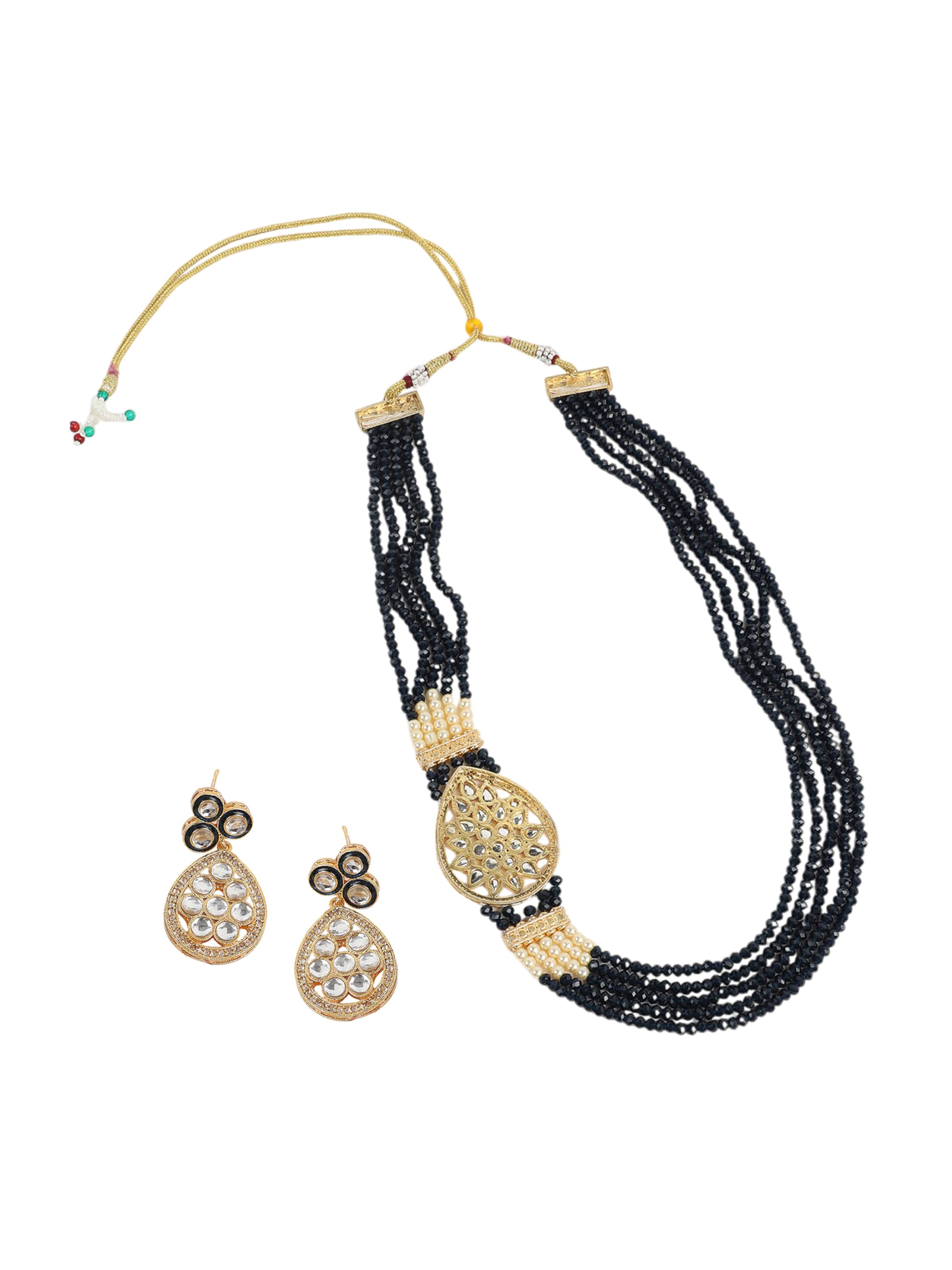 SOHI Zestaw biżuterii 'Shanna' w kolorze czarny: przód