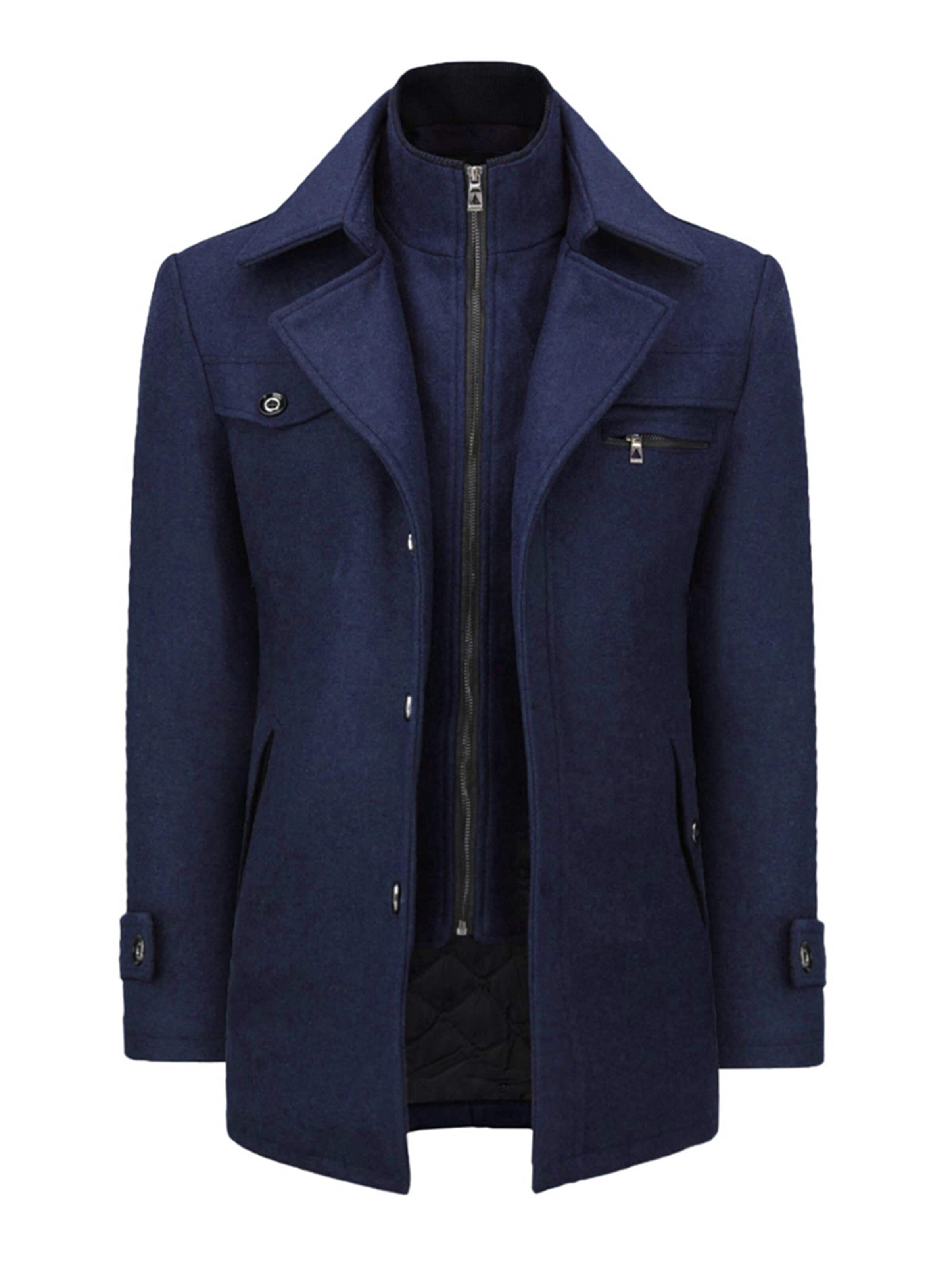 YOUTHUP Winter Coat in Blue: front