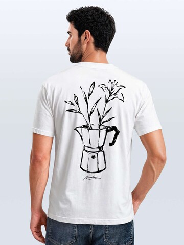 Neverless Shirt 'Mokka Flowers' in White